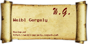 Weibl Gergely névjegykártya